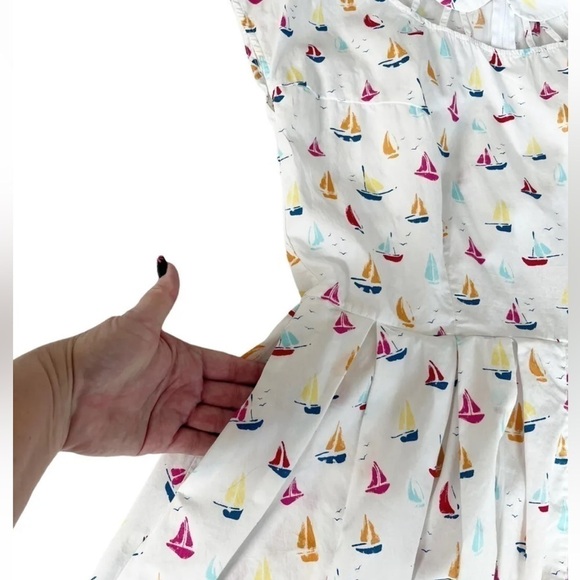 UNIQUE VINTAGE Woman’s Sz XL 14 50s Style Wilson Swing Dress Sailboat Print - Picture 8 of 9